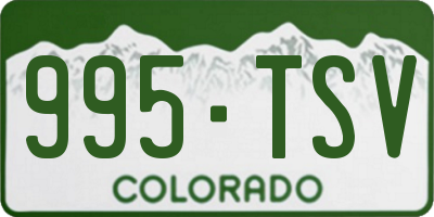 CO license plate 995TSV