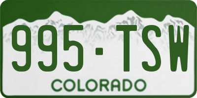 CO license plate 995TSW