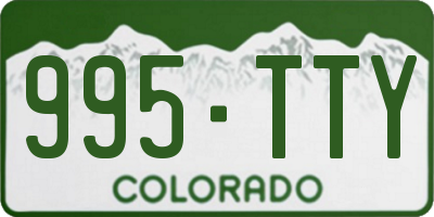CO license plate 995TTY