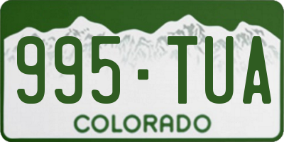 CO license plate 995TUA