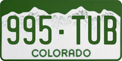 CO license plate 995TUB
