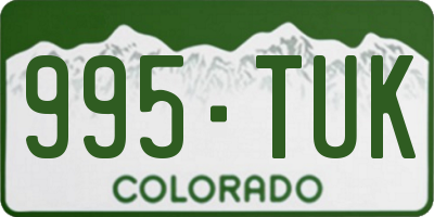 CO license plate 995TUK