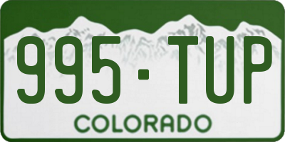 CO license plate 995TUP