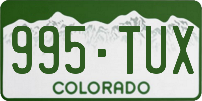 CO license plate 995TUX