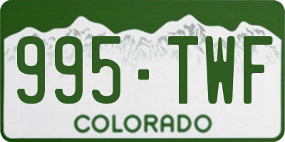 CO license plate 995TWF