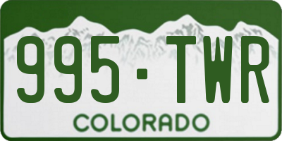 CO license plate 995TWR