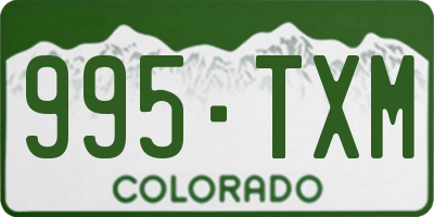 CO license plate 995TXM