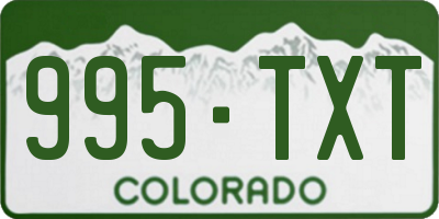 CO license plate 995TXT