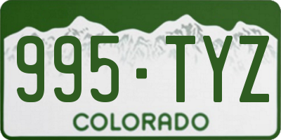 CO license plate 995TYZ