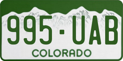 CO license plate 995UAB