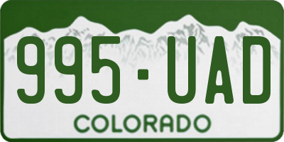 CO license plate 995UAD