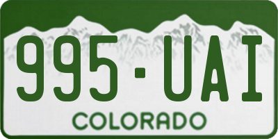 CO license plate 995UAI