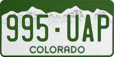 CO license plate 995UAP