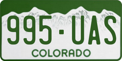 CO license plate 995UAS