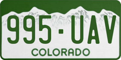 CO license plate 995UAV
