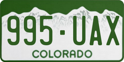 CO license plate 995UAX
