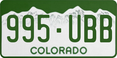 CO license plate 995UBB