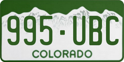 CO license plate 995UBC
