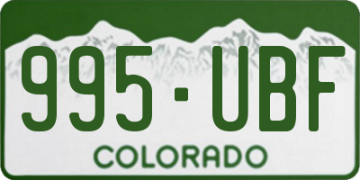 CO license plate 995UBF