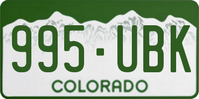 CO license plate 995UBK