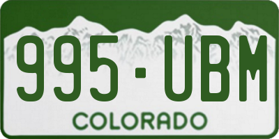CO license plate 995UBM