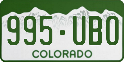 CO license plate 995UBO