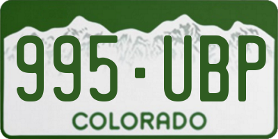 CO license plate 995UBP