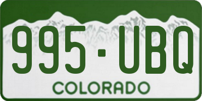 CO license plate 995UBQ