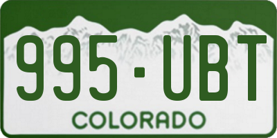 CO license plate 995UBT