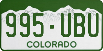 CO license plate 995UBU