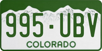 CO license plate 995UBV
