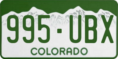 CO license plate 995UBX