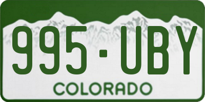 CO license plate 995UBY