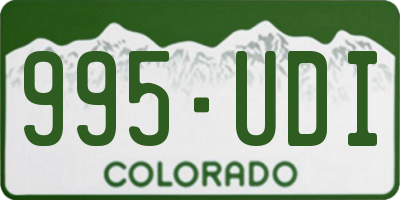 CO license plate 995UDI