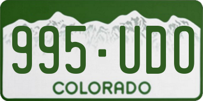 CO license plate 995UDO