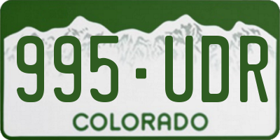 CO license plate 995UDR