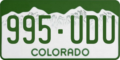 CO license plate 995UDU
