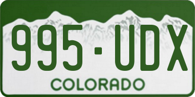 CO license plate 995UDX