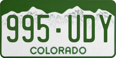 CO license plate 995UDY