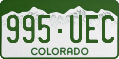 CO license plate 995UEC