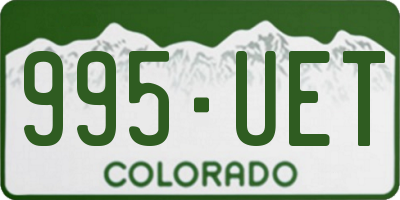 CO license plate 995UET