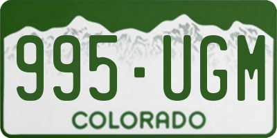 CO license plate 995UGM