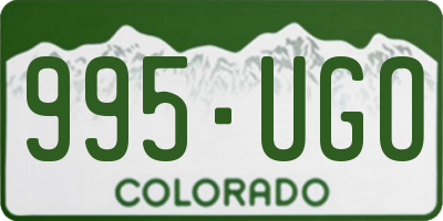 CO license plate 995UGO
