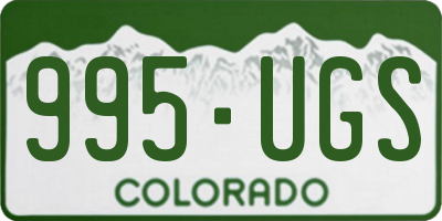 CO license plate 995UGS
