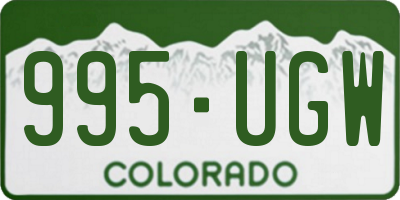 CO license plate 995UGW
