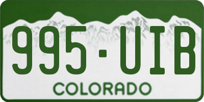CO license plate 995UIB