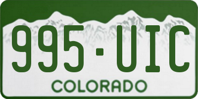 CO license plate 995UIC