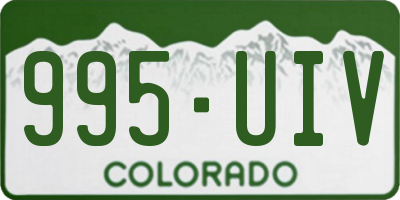 CO license plate 995UIV