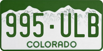 CO license plate 995ULB
