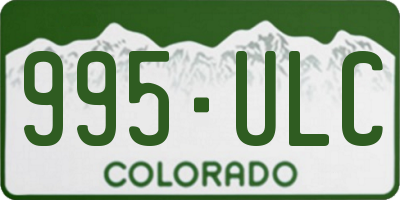 CO license plate 995ULC
